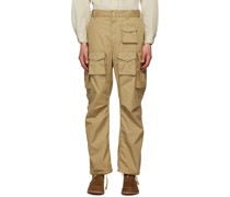 Tan Bellows Pockets Cargo Pants
