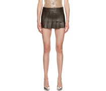 Brown Nimue Leather Miniskirt