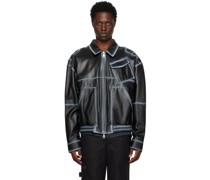 Black Faded Leather Jacket