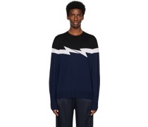 Navy Horizontal Bolt Sweater