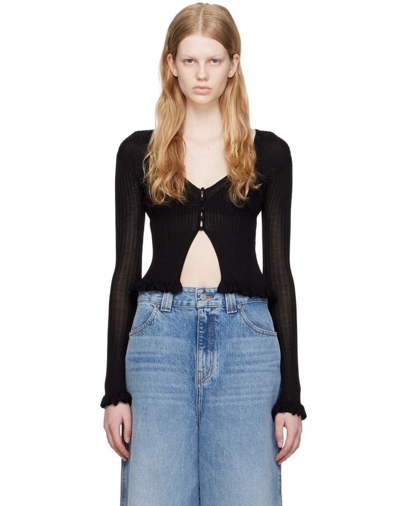 KHAITE Damen Black 'The Zinnia' Cardigan