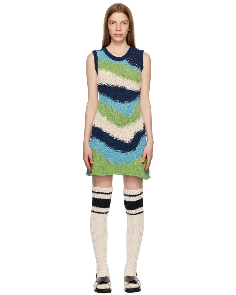 Marni Damen Blue Embroidered Dress