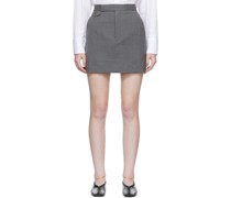 Gray Wool Miniskirt