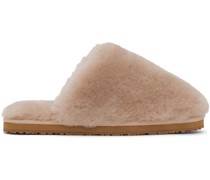 Pink Patch Shearling Slippers