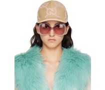 Beige & Pink Jumbo GG Baseball Cap