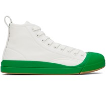 White & Green Vulcan Sneakers
