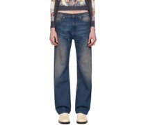 SSENSE Exclusive Indigo 'Paris' Best' Jeans