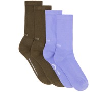 Two-Pack Brown & Purple Socks