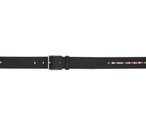 Black Signature Stripe Belt