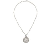 Silver Medallion Chain Necklace