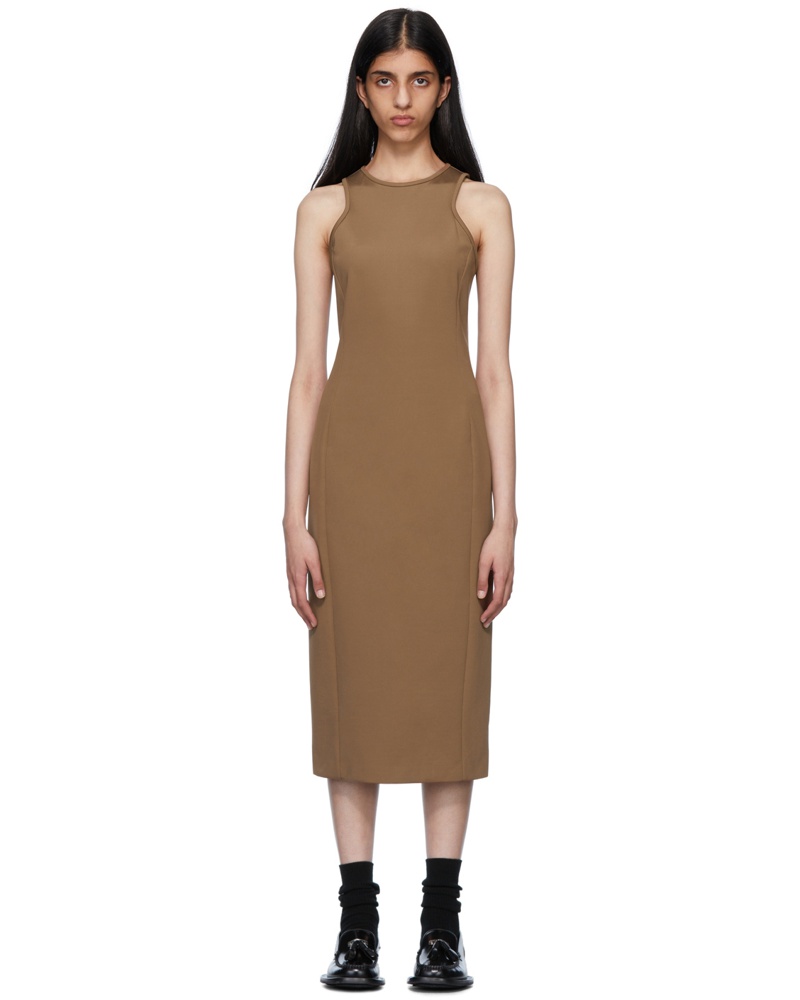 Max Mara Damen Brown Halter Midi Dress