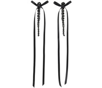 Black Bow Ribbon Drip Earrings