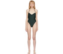 SSENSE Exclusive Green Backless Beaded One-Piece Swimsuit