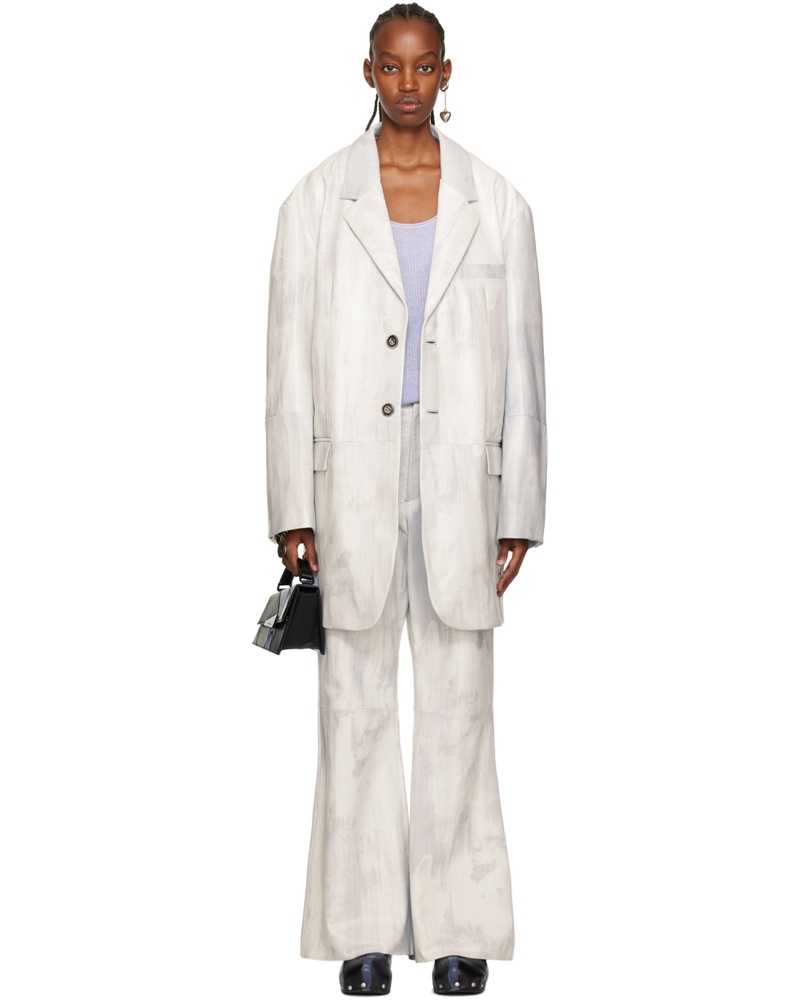 Acne Studios Damen SSENSE Exclusive White Lambskin Jacket