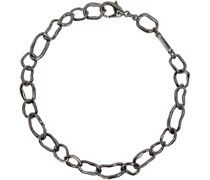 Gunmetal Crushed Chain Necklace