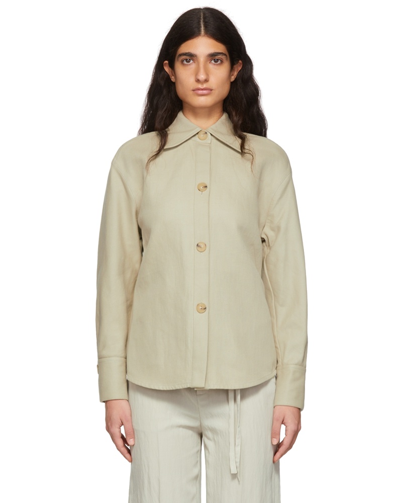 Vince Damen Beige Cotton Shirt