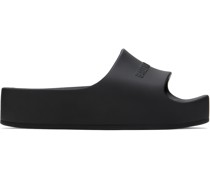 Black Chunky Slide Sandals