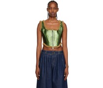 Green 'The Laminated' Leather Tank Top