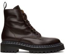 Brown Lug Sole Combat Boots