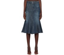 Blue Gaudi Denim Midi Skirt