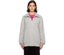Gray Track Zip-Up Sweater