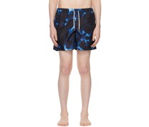 Navy Shibori Ne-Maki Swim Shorts