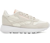 Off-White & Taupe Classic Leather Sneakers