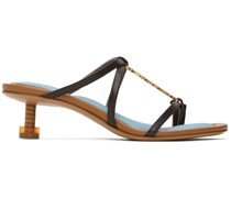Brown & Blue Le Raphia 'Les Sandales Basses Pralu' Heeled Sandals