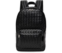 Black Intrecciato Leather Backpack