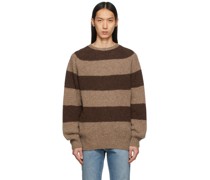 Brown & Taupe Lambswool Suedehead Sweater
