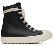 Black Leather High Sneakers