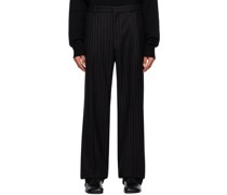 Black Pinstripe Trousers