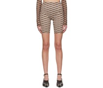 Brown Polyester Shorts