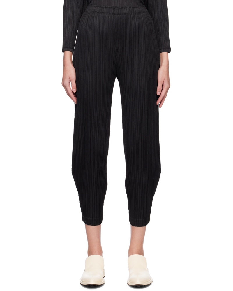 Issey Miyake Damen Black Oval Trousers