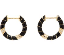 Gold & Black Paire De Creoles Mini Torsade Earrings