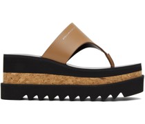 Tan Sneak-Elyse Platform Thong Sandals