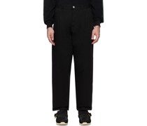 Black Two Tuck Trousers