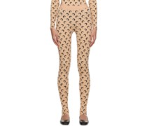 Beige Fuseaux Moon Leggings