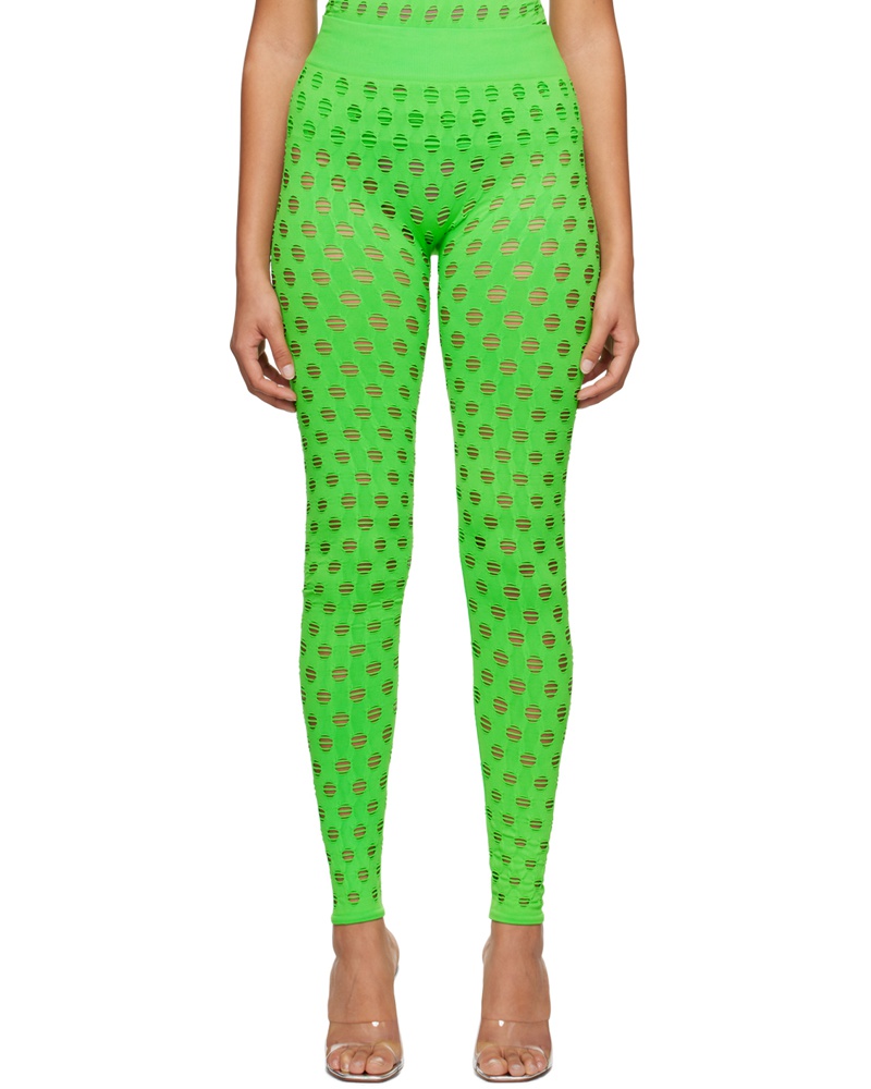 Maisie Wilen Damen Green Perforated Leggings