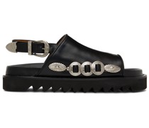 Black Leather Sandals