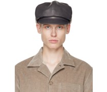 Gray Leather Hat