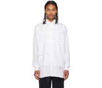 White Slashed Classic Shirt