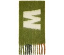 Green Striped Logo Scarf