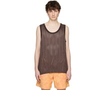 Brown Crewneck Tank Top