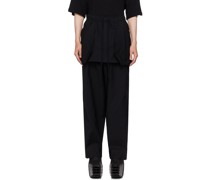 Black Armored Wide Trousers