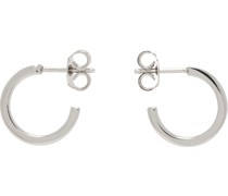 Silver Numeric Minimal Signature Hoop Earrings