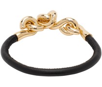 Black Loop Leather Bracelet