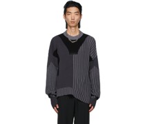 Black & Grey Knit Mies Sweaters