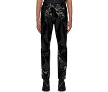 Black Thor Faux-Leather Trousers