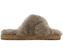 Taupe Criss-Cross Slippers